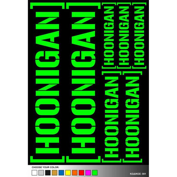 αυτοκόλλητα καρτέλα hoonigan 7 αυτοκόλλητα stickers