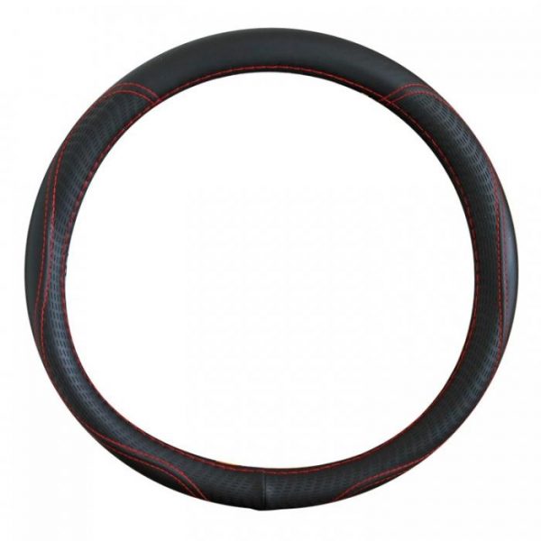 Κάλυμμα Τιμονιού 2019 Μαύρο με Κόκκινη Ραφή 38cm