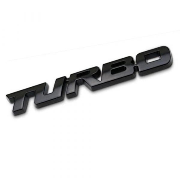 Αυτοκόλλητο μεταλλικό turbo μαύρο metal sticker turbo black