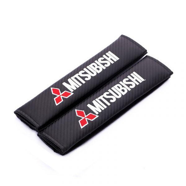 μαξιλαράκια ζώνης mitsubishi Carbon Μαύρα seatbelts cushions belt covers black