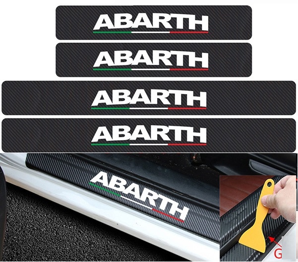 αυτοκολλητα μασπιέ carbon abarth car door step sticker