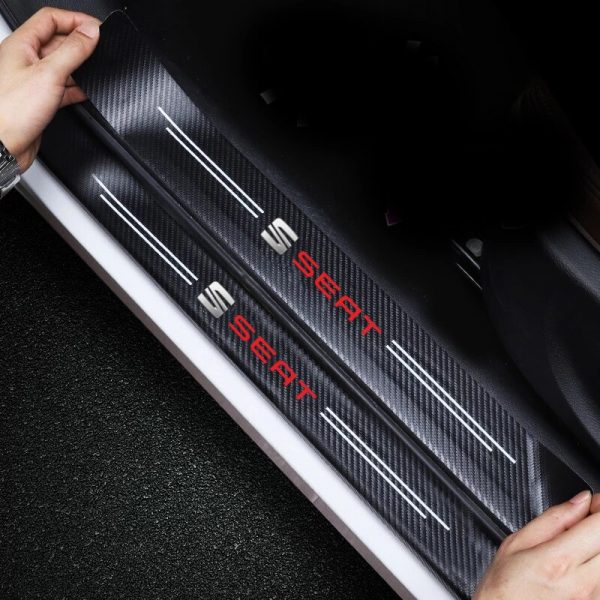 αυτοκολλητα μασπιέ carbon seat car door step sticker