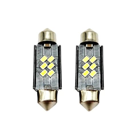 Λάμπες LED Σωληνωτές Πλαφονιέρας 39mm Canbus 12V Λευκό Σετ 2 Τεμαχίων PA796